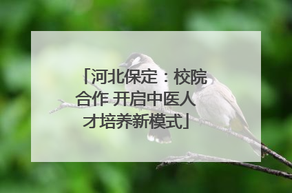 河北保定：校院合作 开启中医人才培养新模式